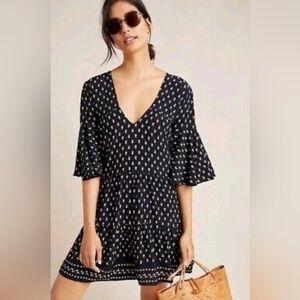 Faithful The Brand x Anthropologie Fresa Bell Sleeve Mini Dress/ Tunic Size 8